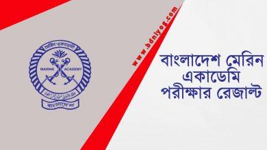 Bangladesh Marine Academy Exam Result