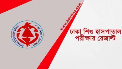 Dhaka Shishu Hospital Exam Result