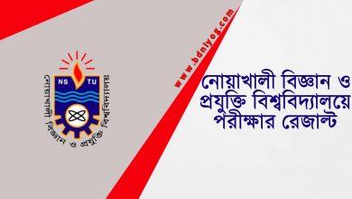 Noakhali Science and Technology University Exam Result