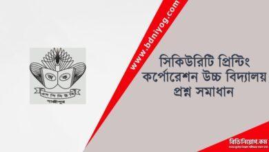 Security Printing Corporation High School Question Solution